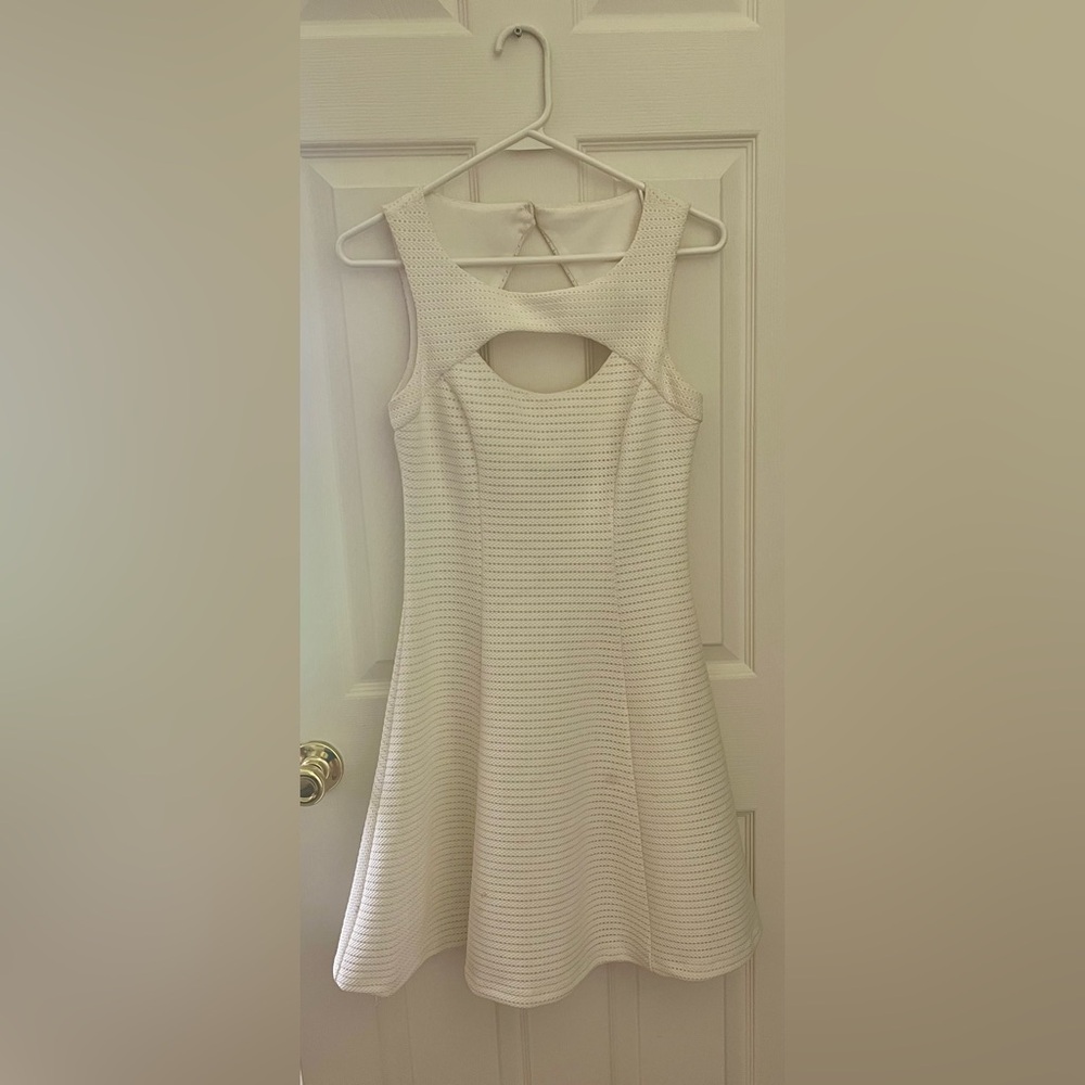 Guess White Keyhole Back A Line Dress